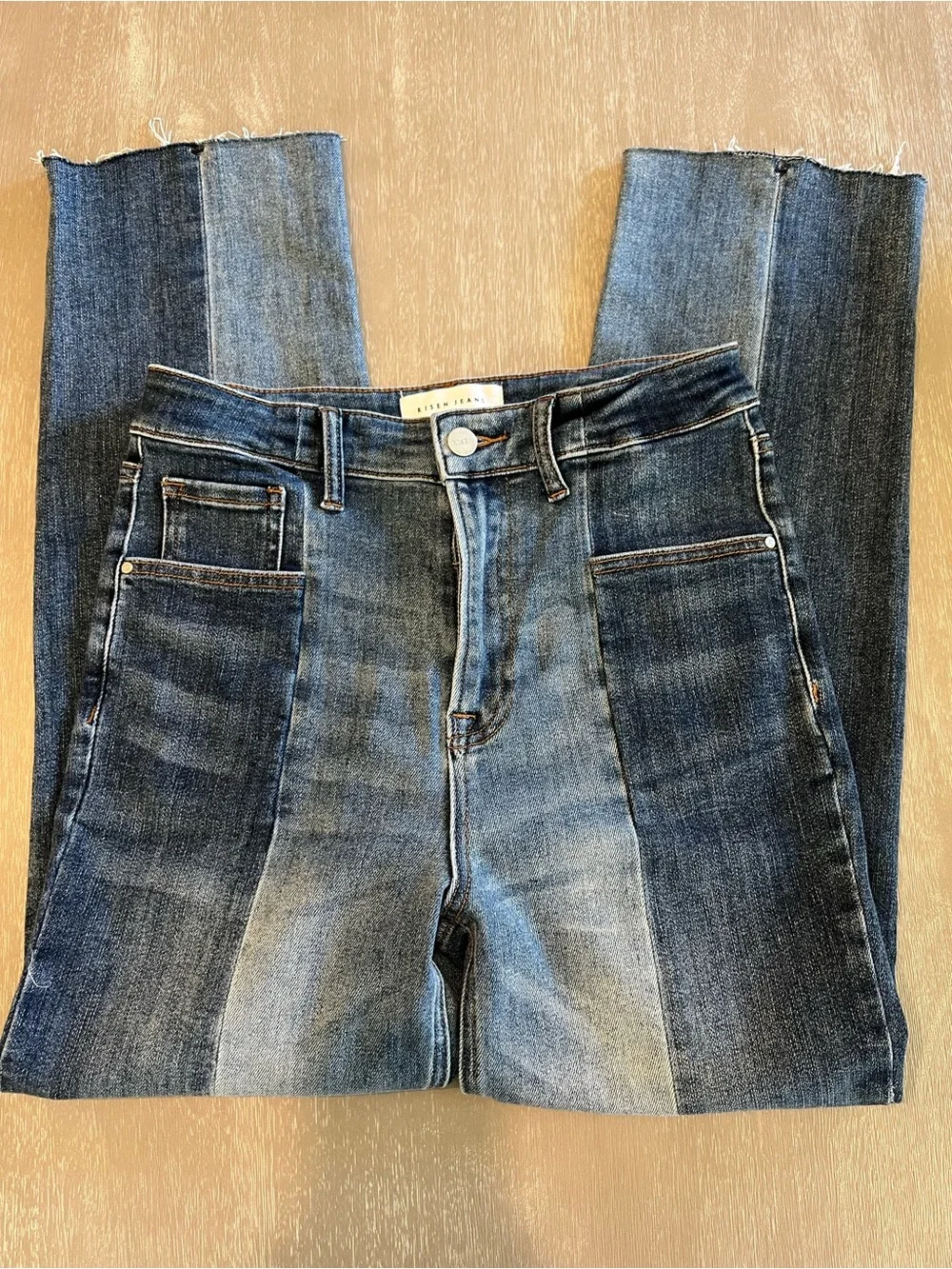Risen Jeans High-Rise Two-Tone Blue Women's denim Jeans size 9/29 - Picture 3 of 13